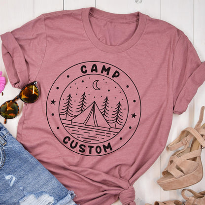 Personalized Camping Trip Shirt, Family Campfire Tent Tee, Camp Team 2026 T-Shirt, Hiking Adventure Tee