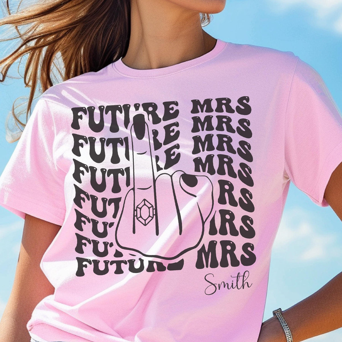 Custom Future Mrs Shirt, Funny Bride T-Shirt, Personalized Name Shirts, Wedding Gift, Bachelorette Party Tee, Engagement Gift, Bride To Be