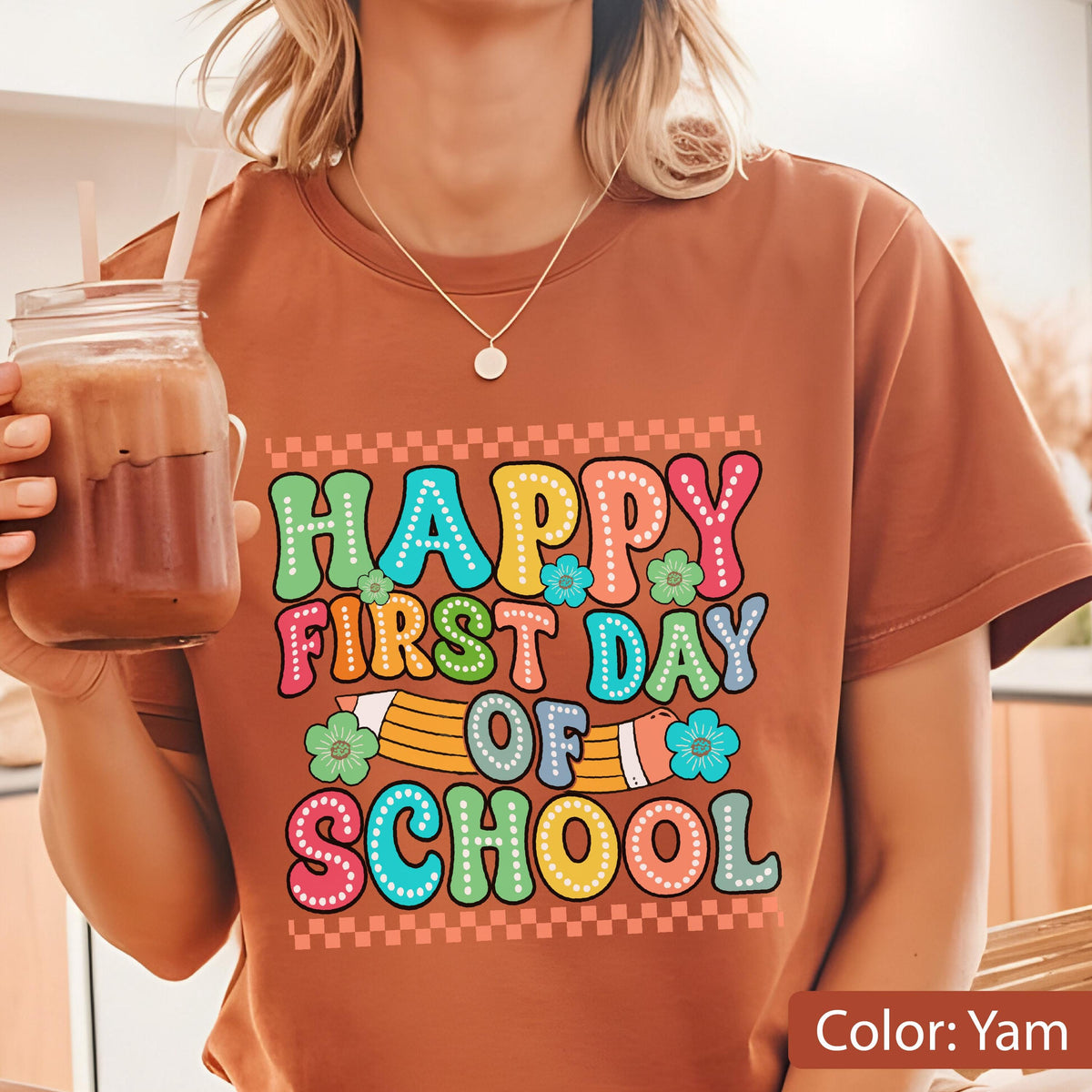 Comfort Colors First Day of School T-Shirt: Teacher Pencil Tee