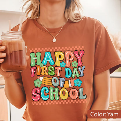 Comfort Colors First Day of School T-Shirt: Teacher Pencil Tee