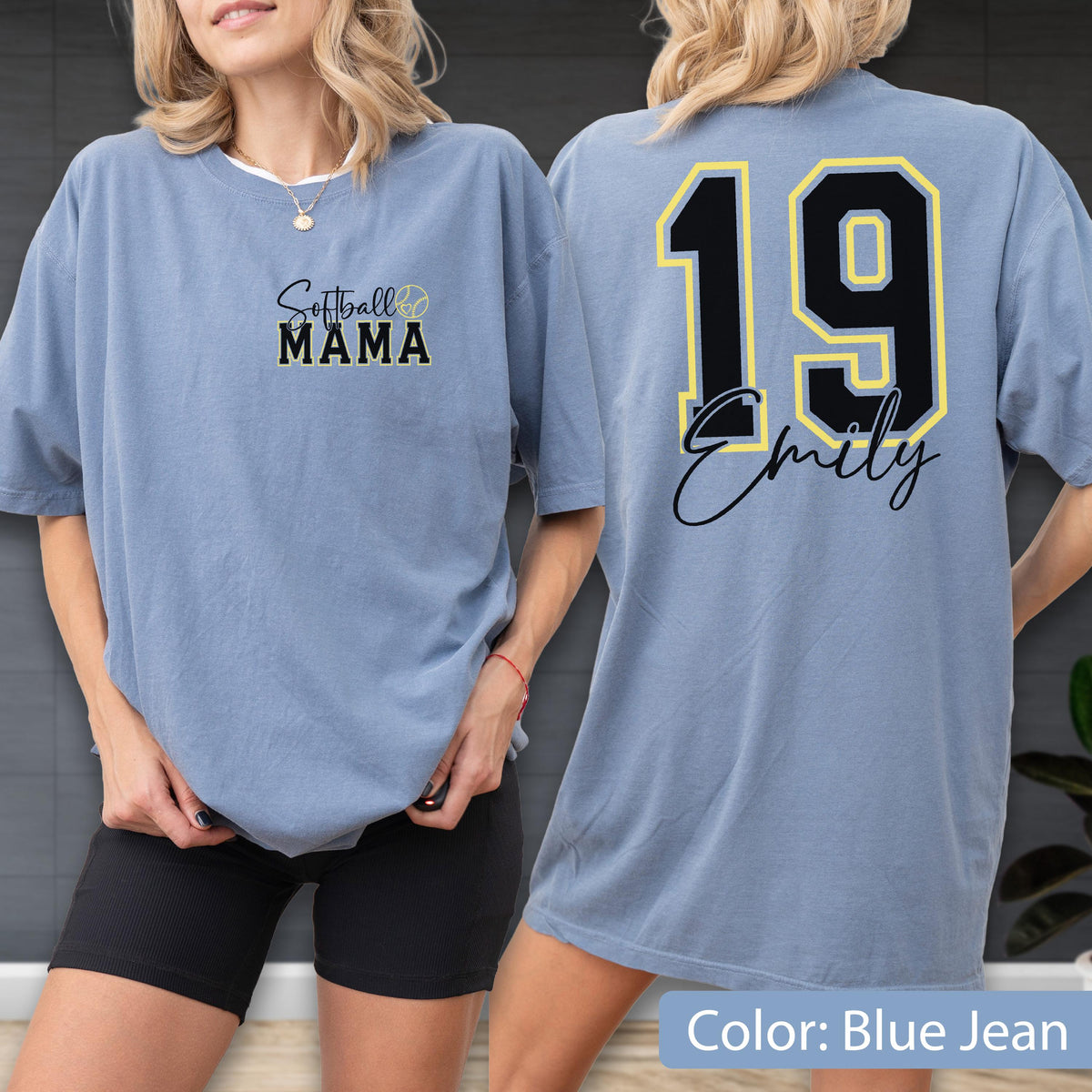 Comfort Colors Softball Mama Shirt: Custom Name & Number, Team Support Tee