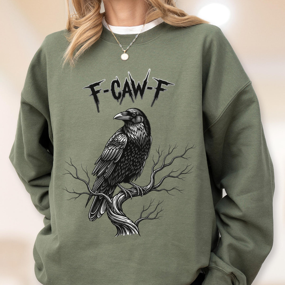 Gothic Crow Sweatshirt - Hoodie, Funny Raven Halloween Top, Dark Art Sweat