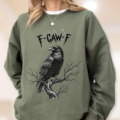 Gothic Crow Sweatshirt - Hoodie, Funny Raven Halloween Top, Dark Art Sweat
