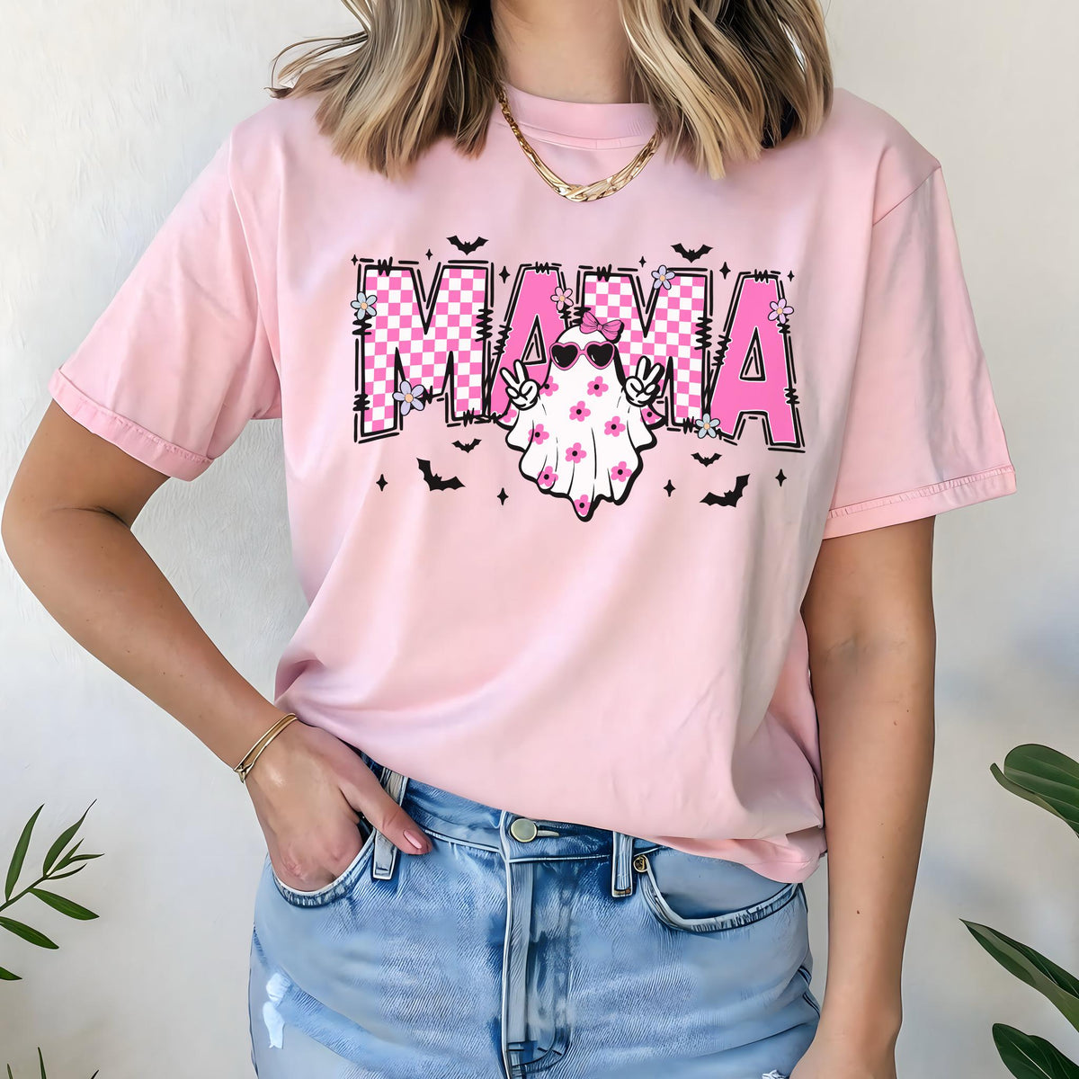 Mama Mini Ghost Halloween Shirt: Retro Matching Family Tee