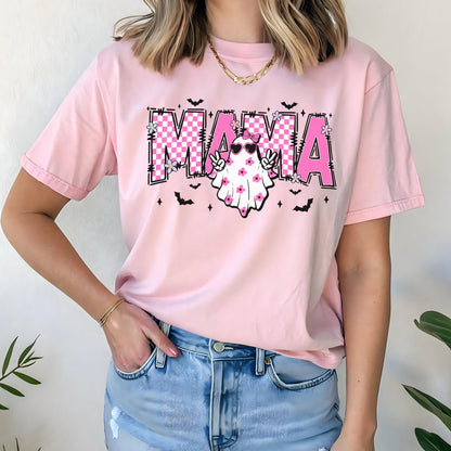 Mama Mini Ghost Halloween Shirt: Retro Matching Family Tee