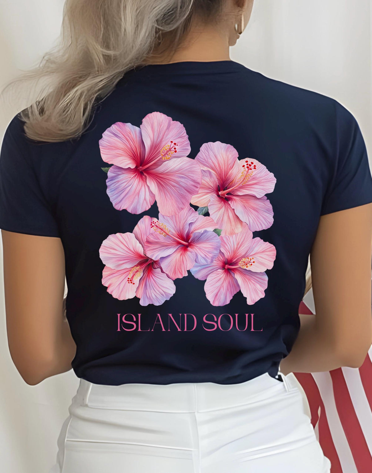 Island Soul Tee, Aloha Hibiscus Flower Shirt, Hawaii Beach Tee, Boho Summer Vacation Shirt, standartd Tropical T-Shirt for Women