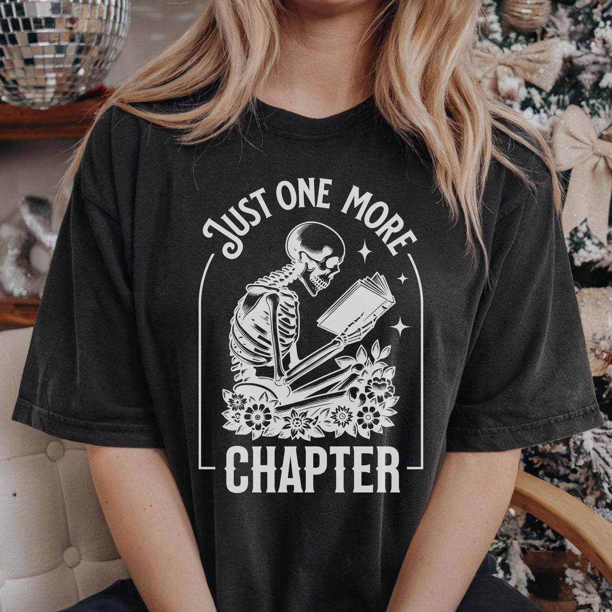 Just One More Chapter Shirt, Bookworm Tee, Floral Book Lover Shirt, Reading Teacher Tee, Book Club Gift, Librarian Shirt