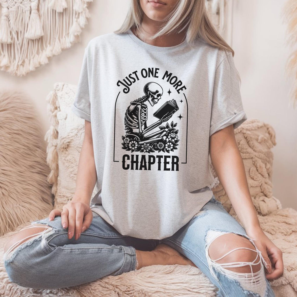 Just One More Chapter Shirt, Bookworm Tee, Floral Book Lover Shirt, Reading Teacher Tee, Book Club Gift, Librarian Shirt