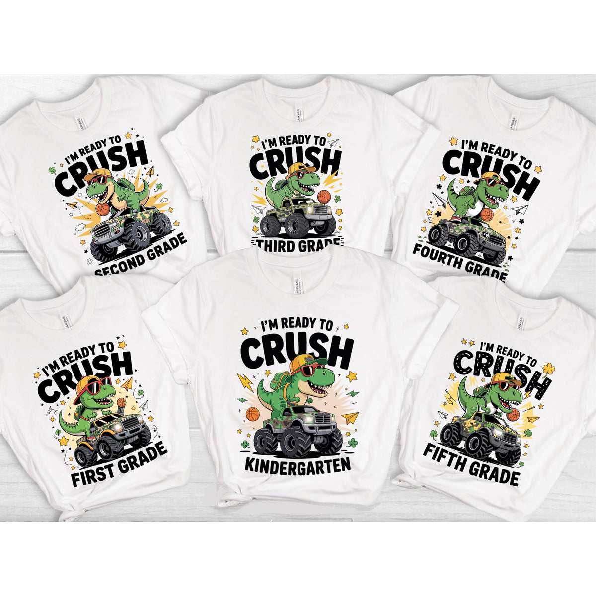 Ready to Crush Back to School Shirt, Dinosaur Boys Tee, Funny First Day Tee, Custom School Shirt, 1st Day of School Kid Shirt