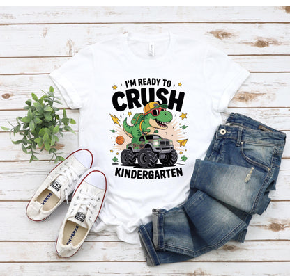 Ready to Crush Back to School Shirt, Dinosaur Boys Tee, Funny First Day Tee, Custom School Shirt, 1st Day of School Kid Shirt