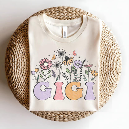 Wildflowers Gigi Shirt, Custom Grandma Tee, Floral Nana Shirt, Cute Grammy Tee,  Mother's Day Gift for Grandma