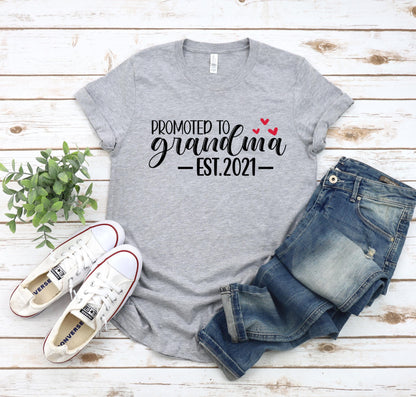 Personalized Grandma Est. T-Shirt, Pregnancy Reveal Tee, Mother's Day Gift