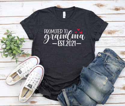 Personalized Grandma Est. T-Shirt, Pregnancy Reveal Tee, Mother's Day Gift