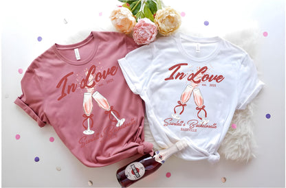 In Love Shirt, Custom Location Bachelorette Tee, Personalized Bride Shirt, Future Mrs. Tee, Bridal Party & Bridesmaid Gift