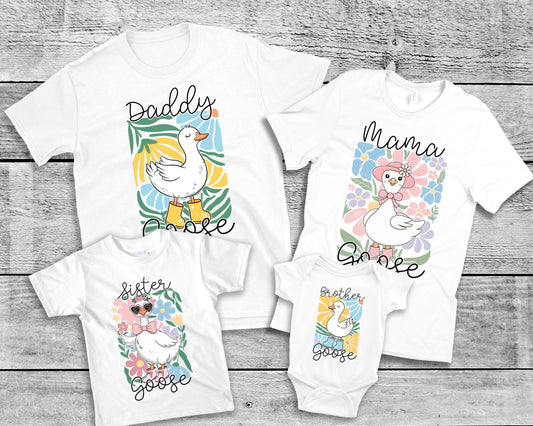 Goose Family Matching Shirts – Mama Goose, Daddy Goose, Sister Goose, Brother Goose – Custom Family Tees – All Sizes & Years Available