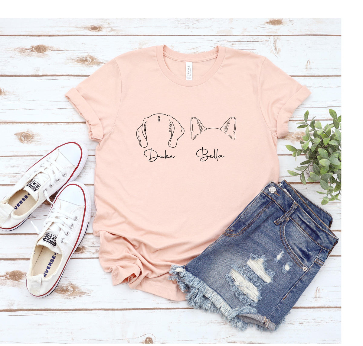 Custom Dog Shirt, Personalized Dog & Cat Ears Tee with Name, Dog Mom Tee, Pet Lover Shirt, Gift for Him and Her