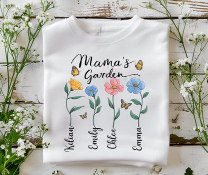 Mama’s Garden Shirt – Custom Birth Flower Tee, Mother's Day Tee, Mom's Garden Shirt, Personalized Gift for Her