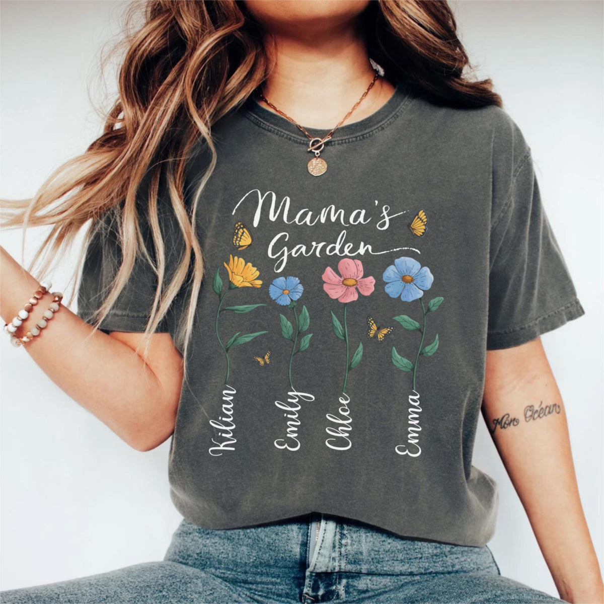 Mama’s Garden Shirt – Custom Birth Flower Tee, Mother's Day Tee, Mom's Garden Shirt, Personalized Gift for Her
