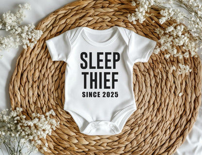 Sleep Thief & Victim of the Year Shirt – Funny Father and Baby Matching Tee, Father's Day Tee, New Dad Shirt