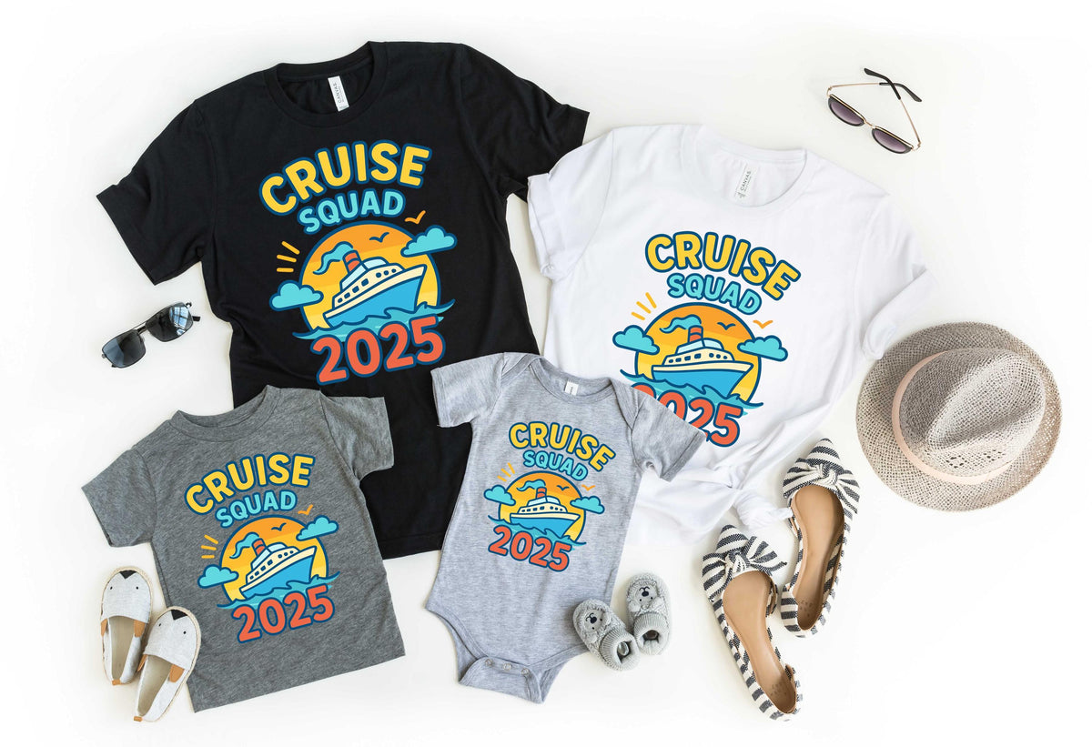 Custom Cruise Squad 2025 Shirt, Family Cruise Trip Tee, Matching Cruise Shirts for Friends & Family, Vacation Group Shirt, Cruise Season Tee
