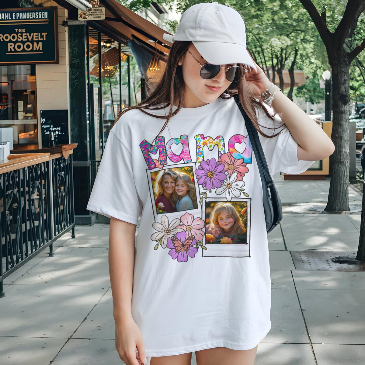 Custom Mama Shirt with Kids Photo – Pink Coquette Tee, Personalized Tee, Cute Mom Shirt, Gift Shirt for Her