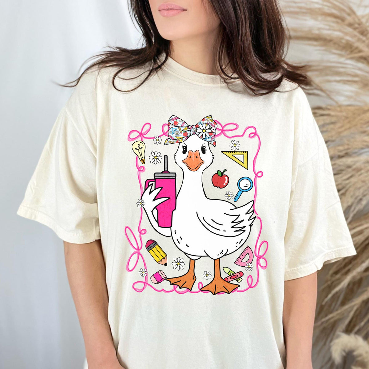Silly Teacher Goose Shirt, Preppy Coquette Teacher Tee, Funny Back to School Shirt, New Elementary Teacher Shirt