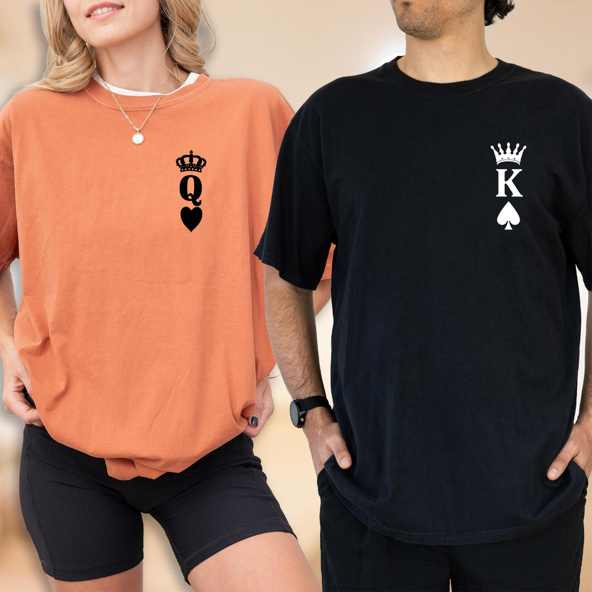 Comfort Colors King and Queen Matching Shirts, Crown Couple Tees