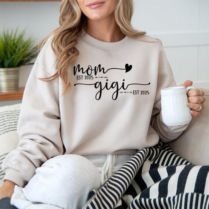 Personalized Grandma Est. Sweatshirt: Custom Mother's Day Tee