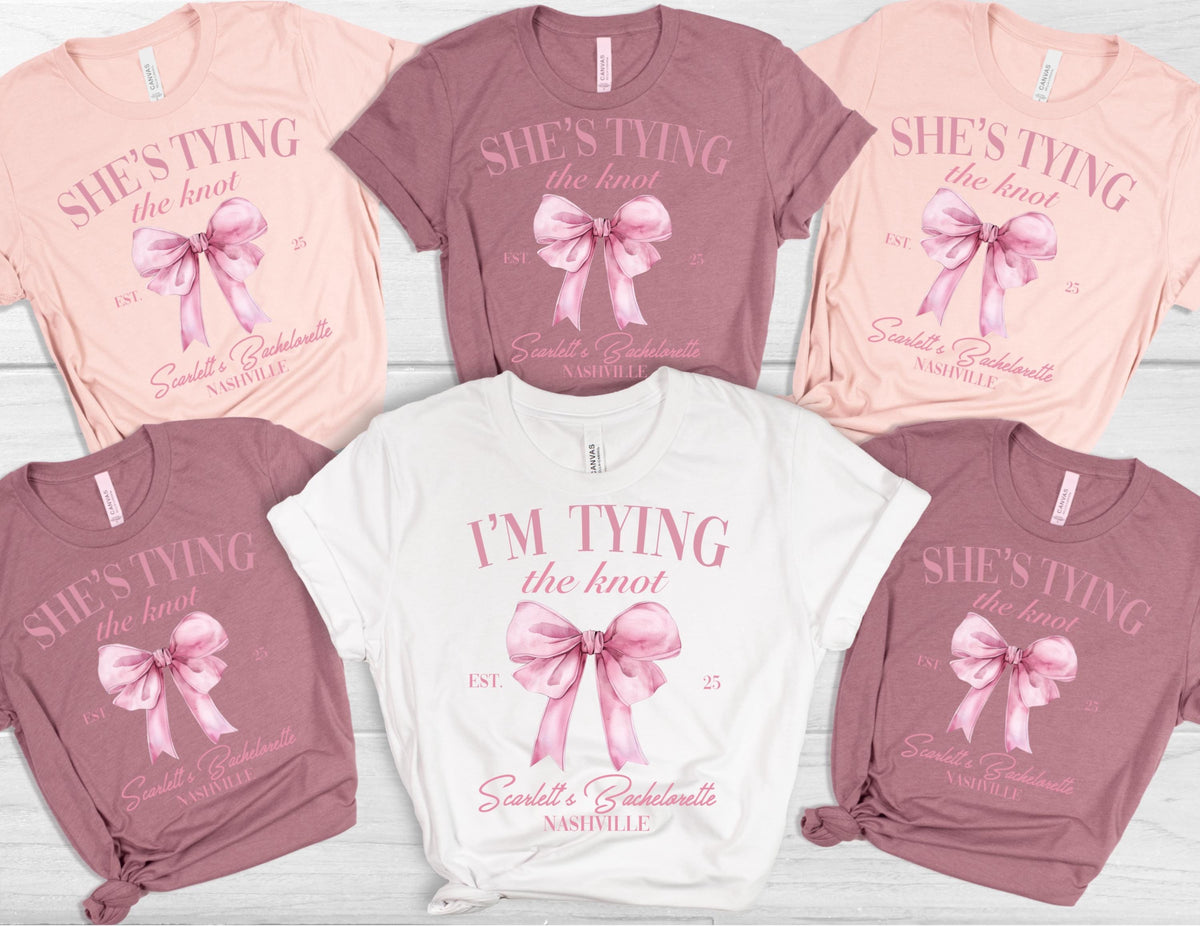 Tying the Knot Tee: Bachelorette Party Bridal Shirt