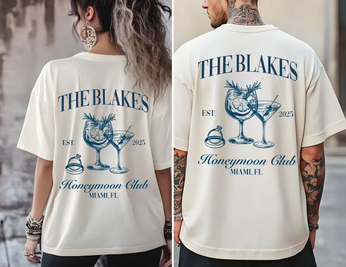 Custom Honeymoon Club Shirt: Mr & Mrs Matching Newlywed Tee