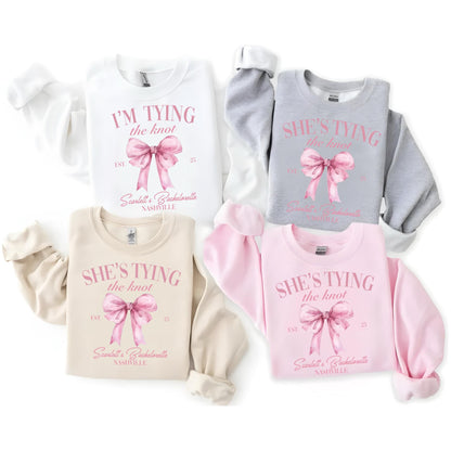 Tying the Knot Tee: Bachelorette Party Bridal Shirt