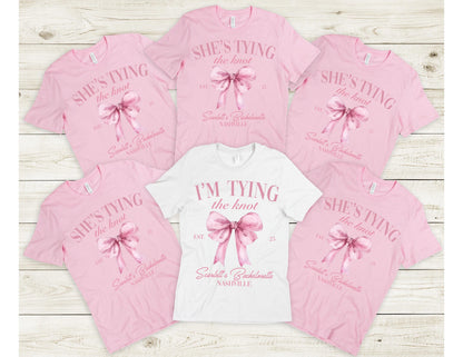 Tying the Knot Tee: Bachelorette Party Bridal Shirt