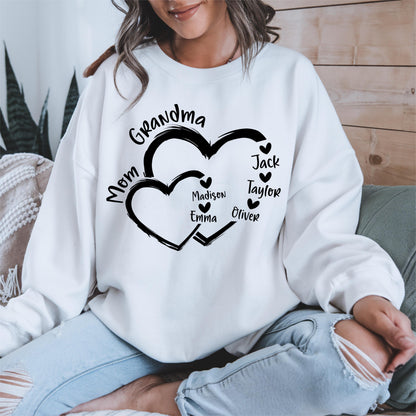 Personalized Grandma Heart Shirt, Grandkids Names, Mother's Day Gift