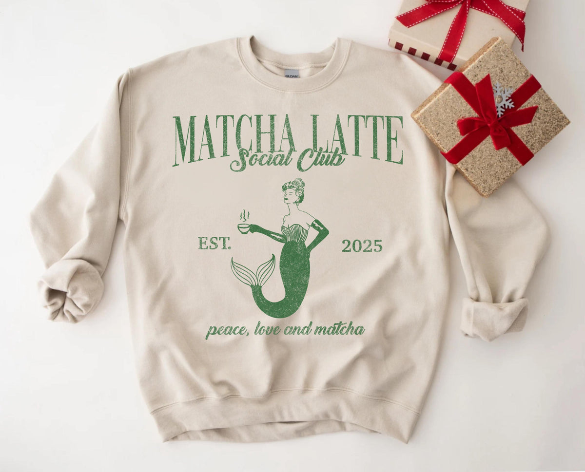 Matcha Latte Club Sweatshirt: Mermaid Iced Coffee Tee