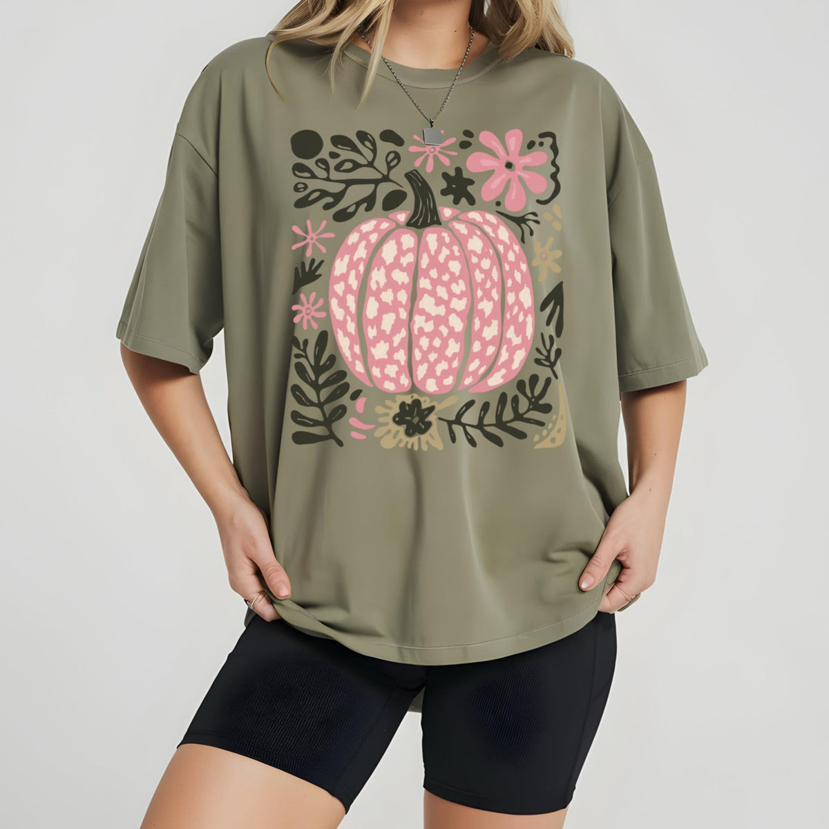 Pink Leopard Pumpkin Shirt: Boho Fall Halloween Tee