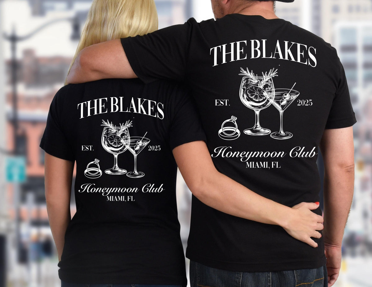 Custom Honeymoon Club Shirt: Mr & Mrs Matching Newlywed Tee
