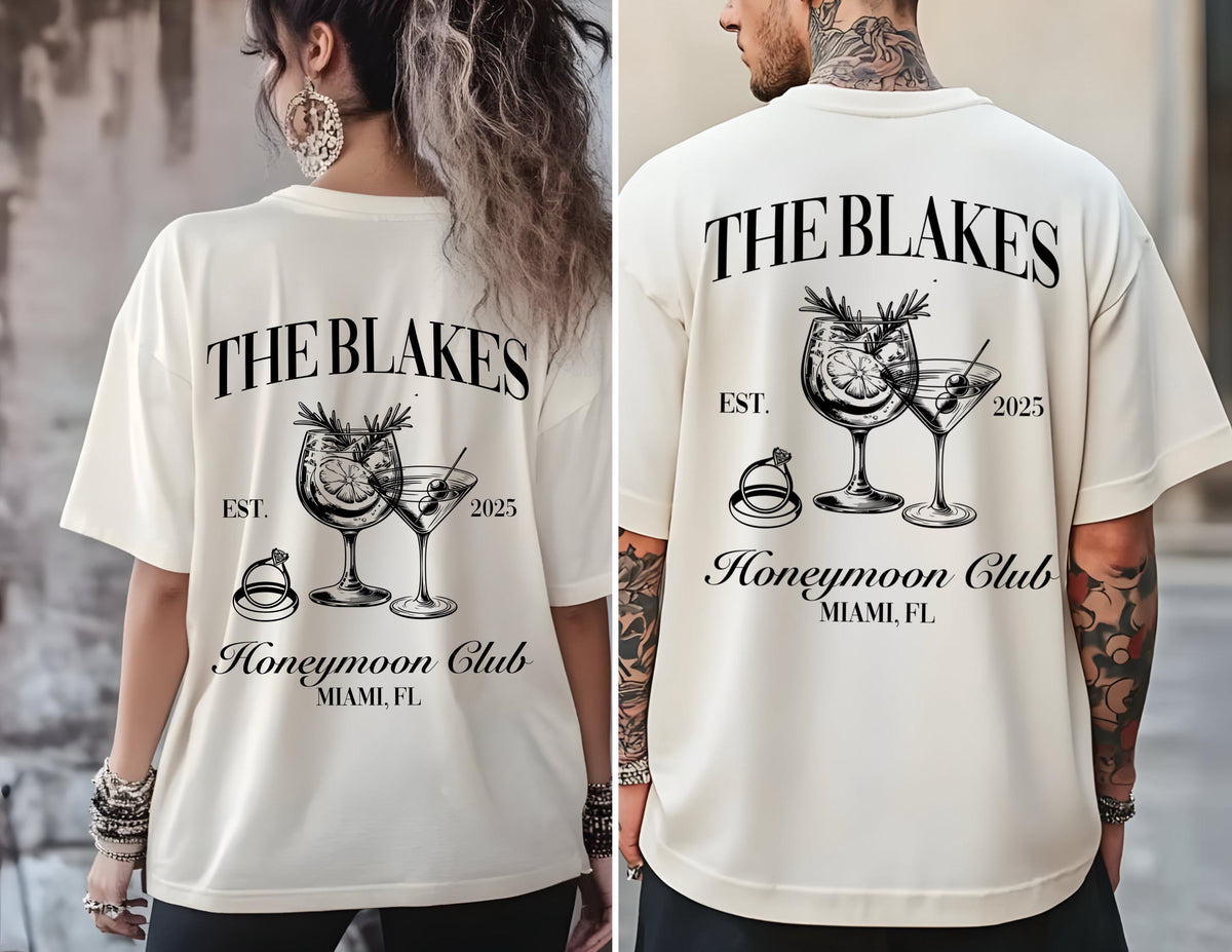 Custom Honeymoon Club Shirt: Mr & Mrs Matching Newlywed Tee
