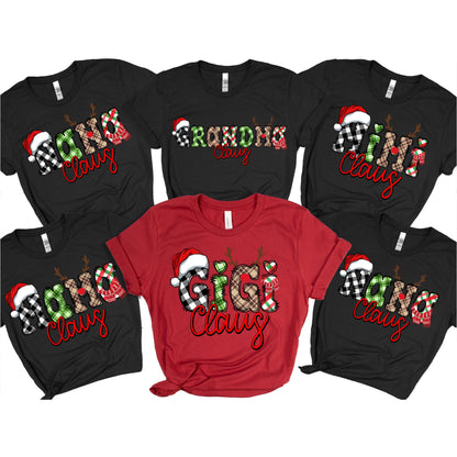 Christmas Nana Shirt, Gigi Claus Tee, Mimi Christmas Tee, Mama Claus Shirt, Holiday Gift Shirt for Grandma