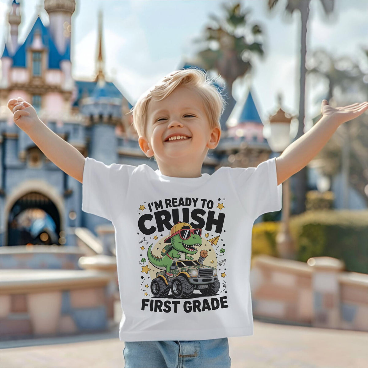 Ready to Crush Back to School Shirt, Dinosaur Boys Tee, Funny First Day Tee, Custom School Shirt, 1st Day of School Kid Shirt