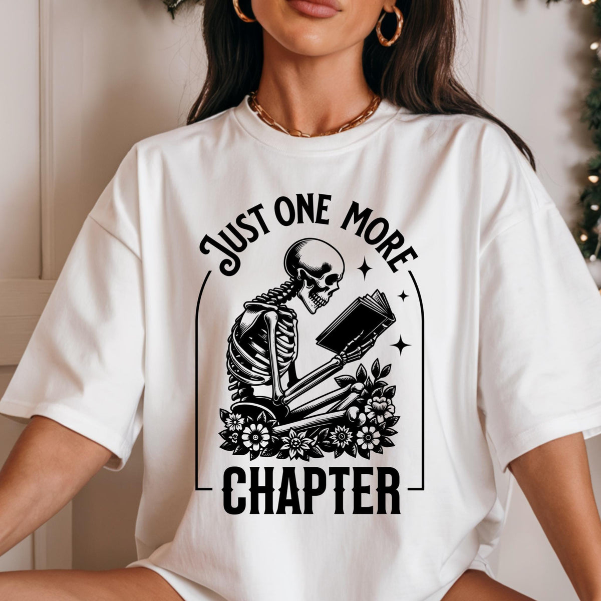 Just One More Chapter Shirt, Bookworm Tee, Floral Book Lover Shirt, Reading Teacher Tee, Book Club Gift, Librarian Shirt