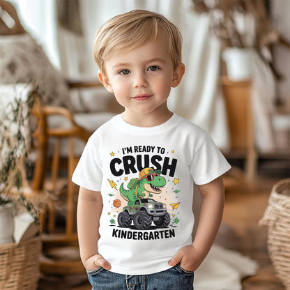Ready to Crush Back to School Shirt, Dinosaur Boys Tee, Funny First Day Tee, Custom School Shirt, 1st Day of School Kid Shirt