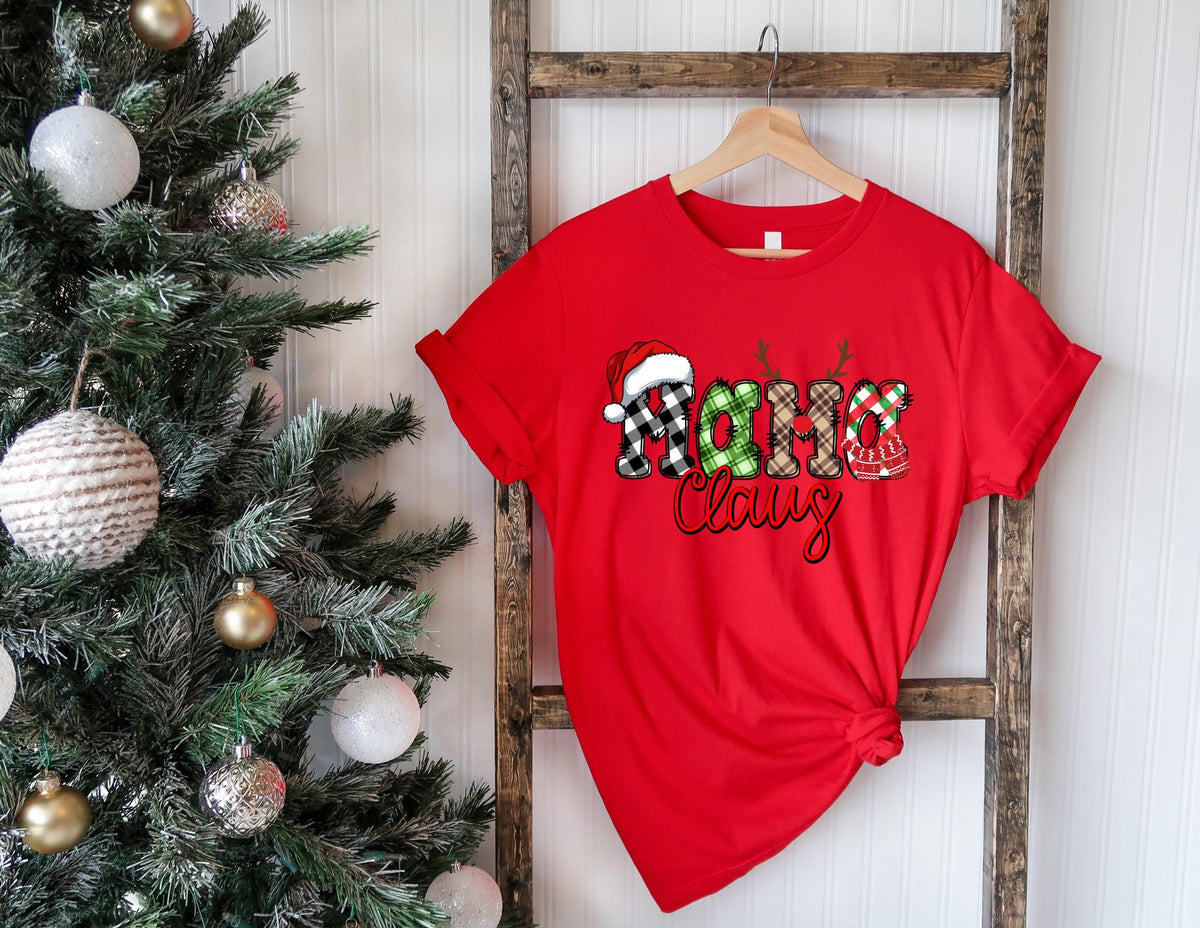 Christmas Nana Shirt, Gigi Claus Tee, Mimi Christmas Tee, Mama Claus Shirt, Holiday Gift Shirt for Grandma
