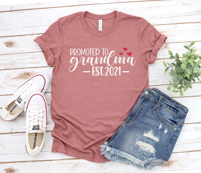 Personalized Grandma Est. T-Shirt, Pregnancy Reveal Tee, Mother's Day Gift