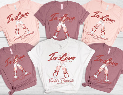 In Love Shirt, Custom Location Bachelorette Tee, Personalized Bride Shirt, Future Mrs. Tee, Bridal Party & Bridesmaid Gift