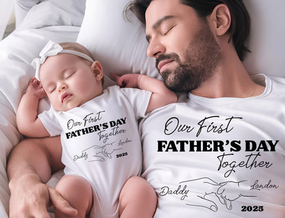 Personalized Father's Day Shirt – Our First Father's Day Tee, Custom Tee, New Dad Shirt, Gift for Him