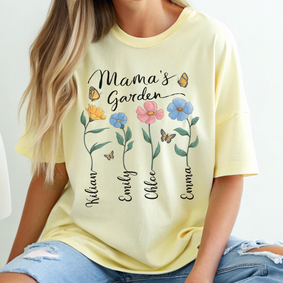 Mama’s Garden Shirt – Custom Birth Flower Tee, Mother's Day Tee, Mom's Garden Shirt, Personalized Gift for Her