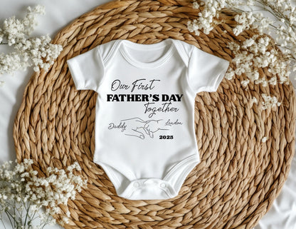 Personalized Father's Day Shirt – Our First Father's Day Tee, Custom Tee, New Dad Shirt, Gift for Him
