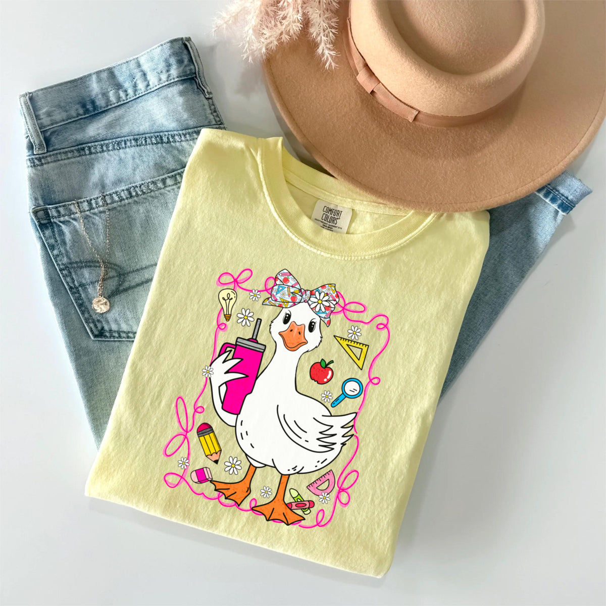 Silly Teacher Goose Shirt, Preppy Coquette Teacher Tee, Funny Back to School Shirt, New Elementary Teacher Shirt
