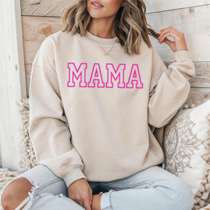 Embroidered Mama Sweatshirt: Trendy Mom Crewneck