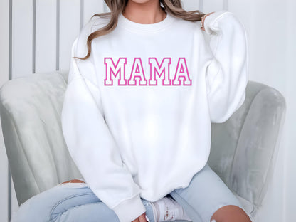 Embroidered Mama Sweatshirt: Trendy Mom Crewneck